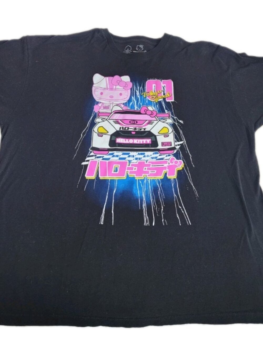 Hello Kitty Sanrio T Shirt 3XL Tokyo Speed Racing Graphic Speed Black Pink